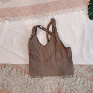 Longline sports bra with crossed back